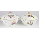(lot of 2) A pair of Meissen covered bowls