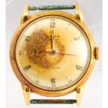 Cyma 18k yellow gold bumper watch