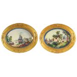 A Sevres style porcelain plaque group