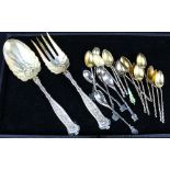 (lot of 8) Whiting Dresden sterling silver salad servers