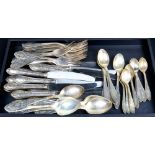 (lot of 47) Soviet Union plated flatware set