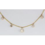 Diamond, 14k yellow gold necklace