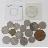 (lot of 16) A lot of World Coins, including Mexican and German examples