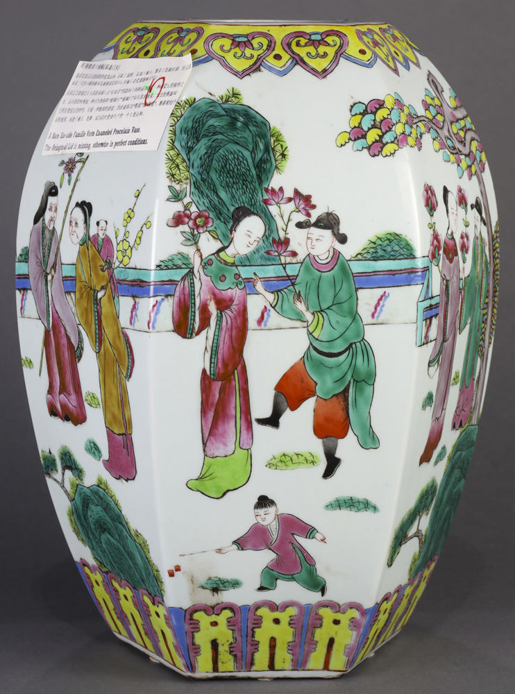 A chinese Hexagonal Famille Rose Porcelain Vase - Image 10 of 14