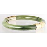 Nephrite, metal bracelet