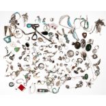 Collection of multi-stone, sterling silver, silver, metal jewelry and items