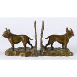 A pair of Vienna bronze French Bulldog bookends