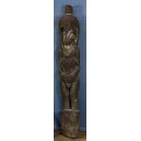 Vanuatu (formerly New Caledonia) Melanesia large and well carved stading male figure of fern wood