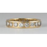 Diamond, 14k yellow gold eternity band