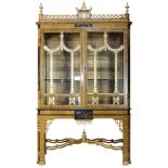 A Chinoiserie partial gilt vitrine