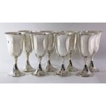 (lot of 8) A set of eight Poole Silver Co sterling goblets