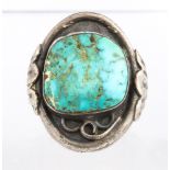 Native American turquoise, silver ring
