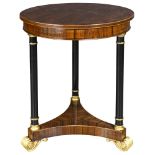A French Empire style rosewood and partial gilt gueridon
