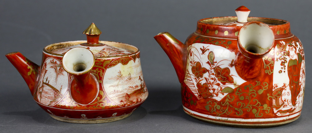 Japanese Kutani ware, Bowls, Kyusu Teapots, 19c - Image 3 of 30