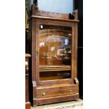 Eastlake style oak bookcase cabinet