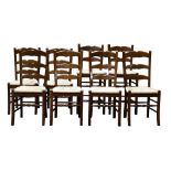 A group of Provincial style dining chairs