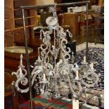 A custom silvered chandelier