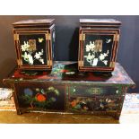 (lot of 3) Chinese style Black Lacquer Coffee Table