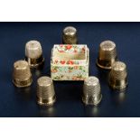 (lot of 7) Gold thimbles