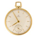 Omega 14k yellow gold open face pocket watch
