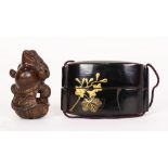 Japanese Lacquer Inro, Wooden Netsuke, Yokozuna Toad