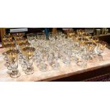 (lot of 35) Gold rimmed glassware
