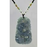 Carved Jadeite pendant-necklace