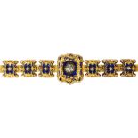 Diamond, enamel, 18k yellow gold bracelet