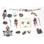 Collection of multi-stone, sterling silver, silver, metal jewelry