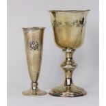 (lot of 2) A Danish silver gilt chalice, Peter R Hinnerup (1840-1863)