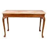 A George III style marble top walnut mixing table