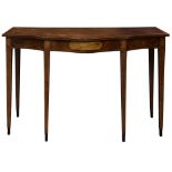 A Federal style mahogany and satin wood serving table