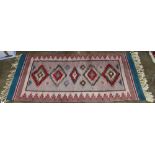 Flatweave runner, 3' x 6'1" (damaged)