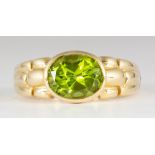 Peridot, 14k yellow gold ring