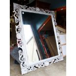 Contemporary Baroque style silver gilt composite mirror