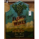 Vintage French wine plaque