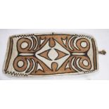 Papua New Guinea carved wood and polychrome decorated shield