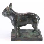 A Martin Meyer-Pyritz patinated bronze sculpture of a French Bulldog "Ehrenpries"