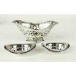 (lot of 3) A Tiffany sterling sweetmeat bowl and (2) nut trays