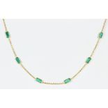 Emerald, 18k yellow gold necklace