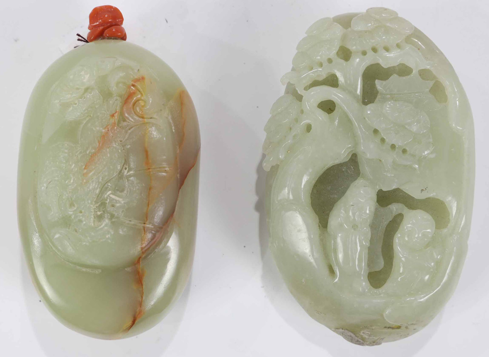 (Lot of 2) Two Chinese Carved Hardstone Snuff Bottles - Image 2 of 2