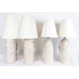 A group of Betty Cobonpue Modern designed table lamps
