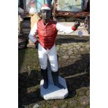 Americana polychrome cast plaster figure of a yard jockey