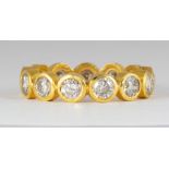 Diamond, 18k yellow gold eternity band