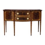 A Federal style inlaid mahogany sideboard