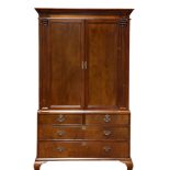 A George III style mahogany linen press