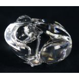 Steuben Crystal Frog Hand cooler figurine