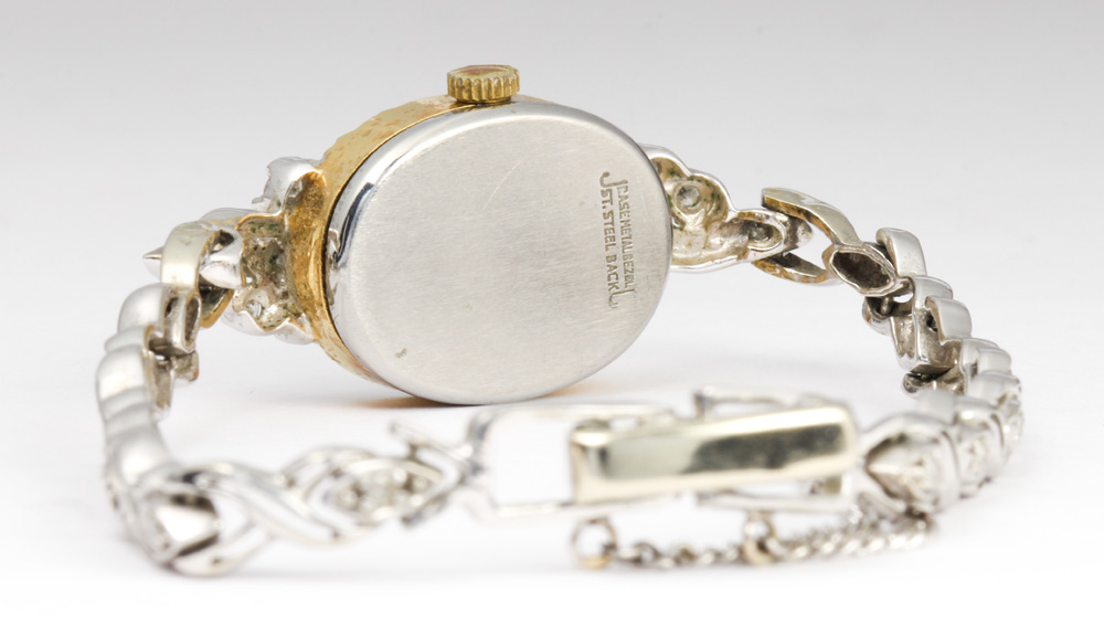 Lady's Geneva diamond, white gold and metal wristwatch - Image 4 of 6