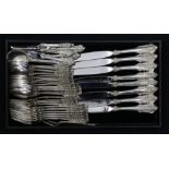 A Wallace Grande Baroque sterling 38pc flatware set 42 toz