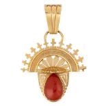 Andrew Alvarez, coral and 14k yellow gold pendant